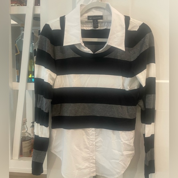 Inc black and white shirt/ sweater combo - Picture 3 of 4